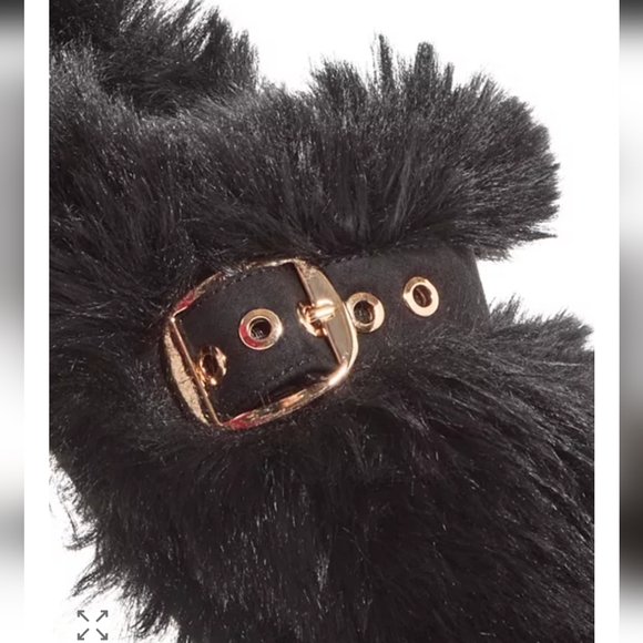 Jeffrey Campbell Luxurious Black Faux Fur Mule Slide Slippers New In BOX SZ 9 - Picture 5 of 5